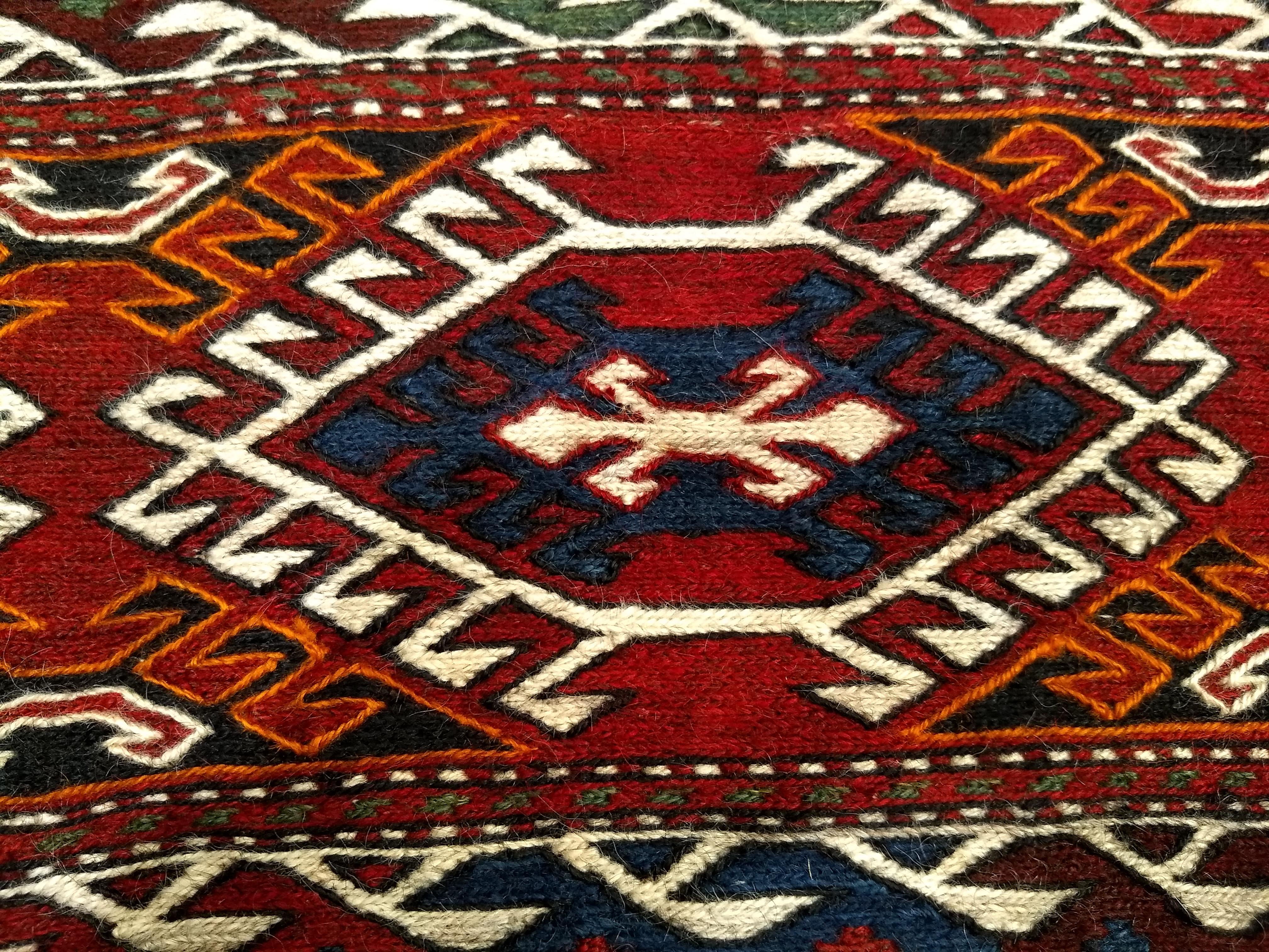 Laine Panneau Mafrash persan Shahsavan Soumak en vente