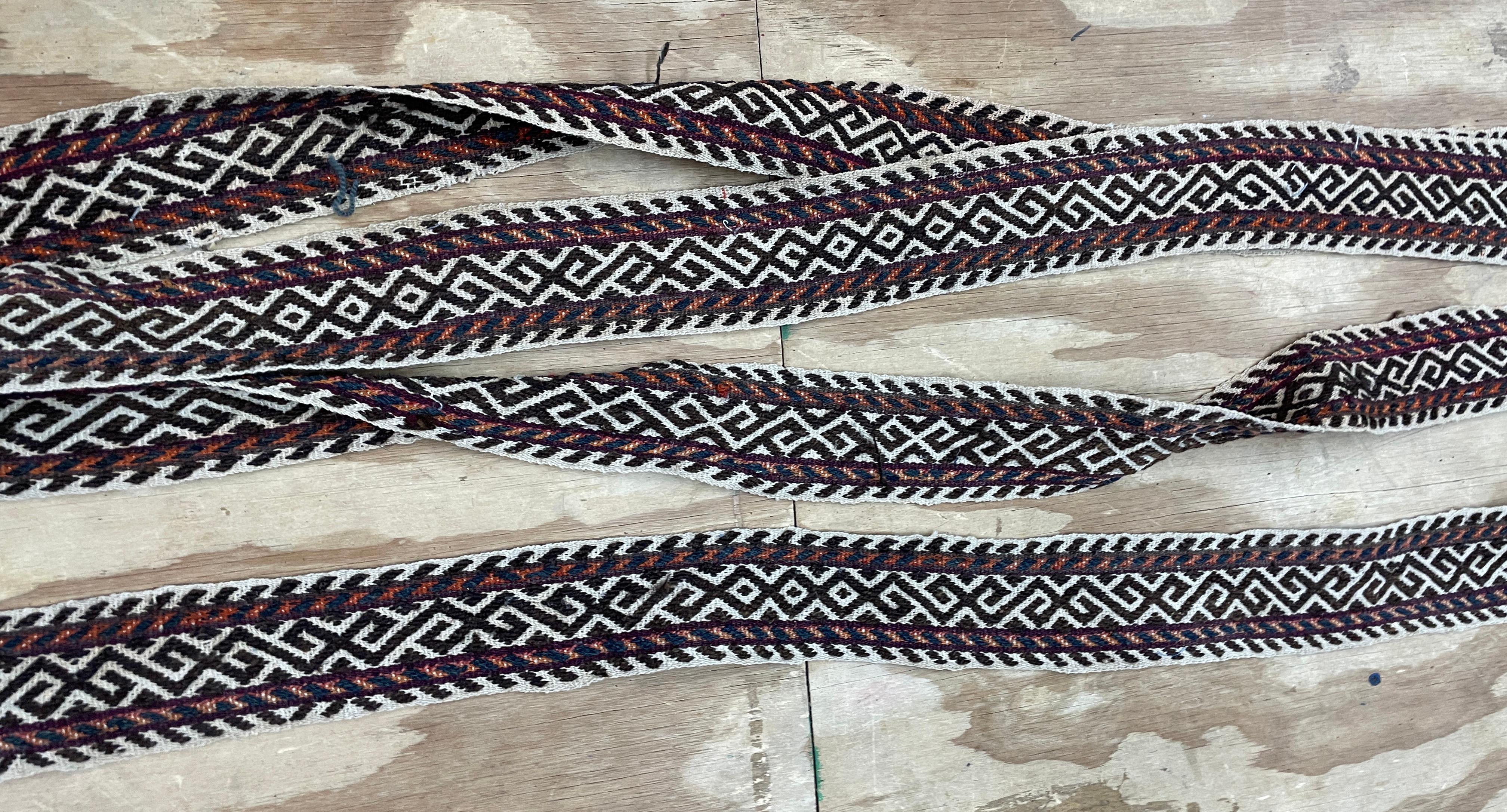 Noué à la main Bracelet de tente tribal persan Shahsavan vintage, décoratif en vente