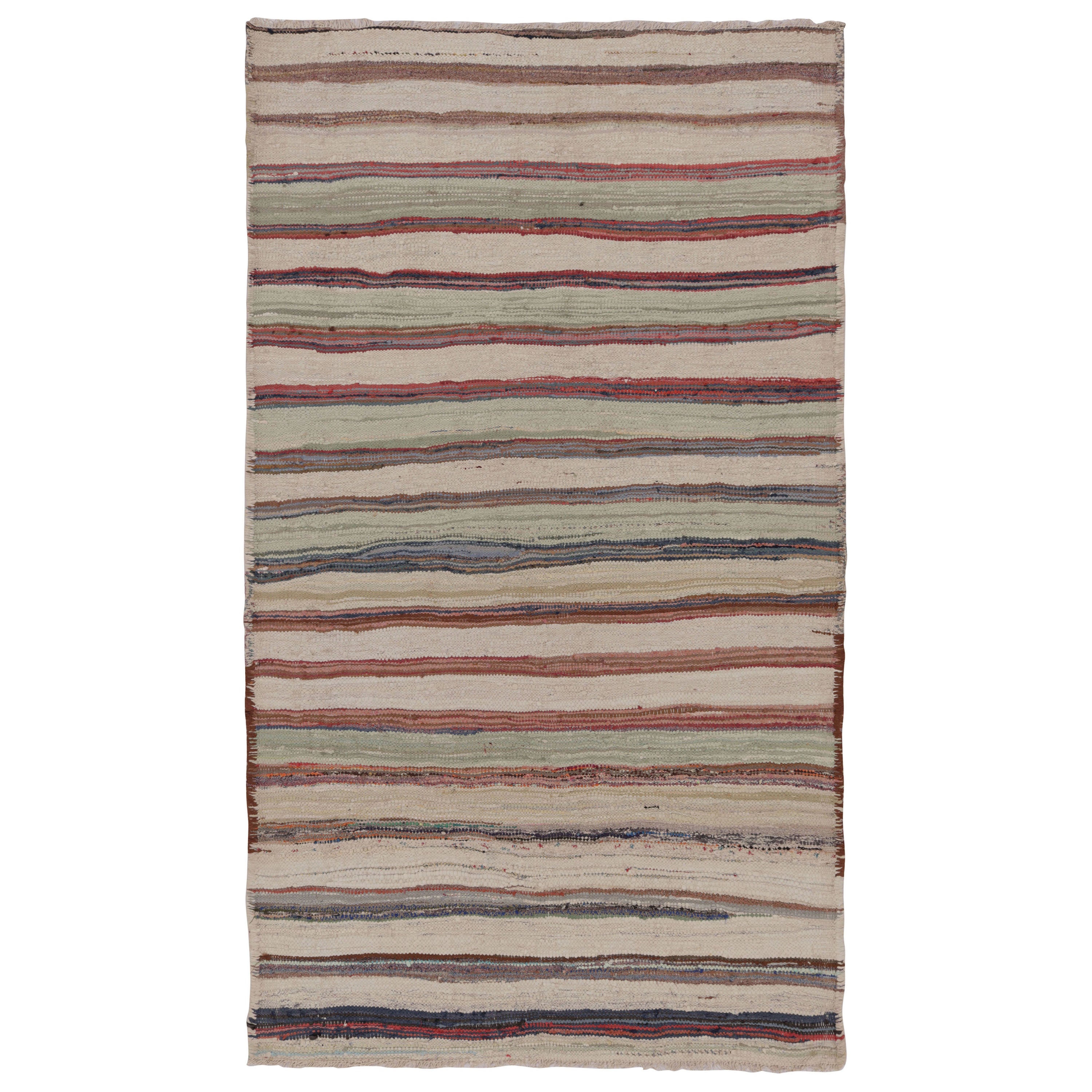 Vintage Persian Shahson Kilim with Colorful Stripes s - Rug
Kilim