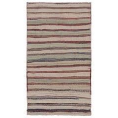 Vintage Persian Shahson Kilim with Colorful Stripes s - Rug
Kilim