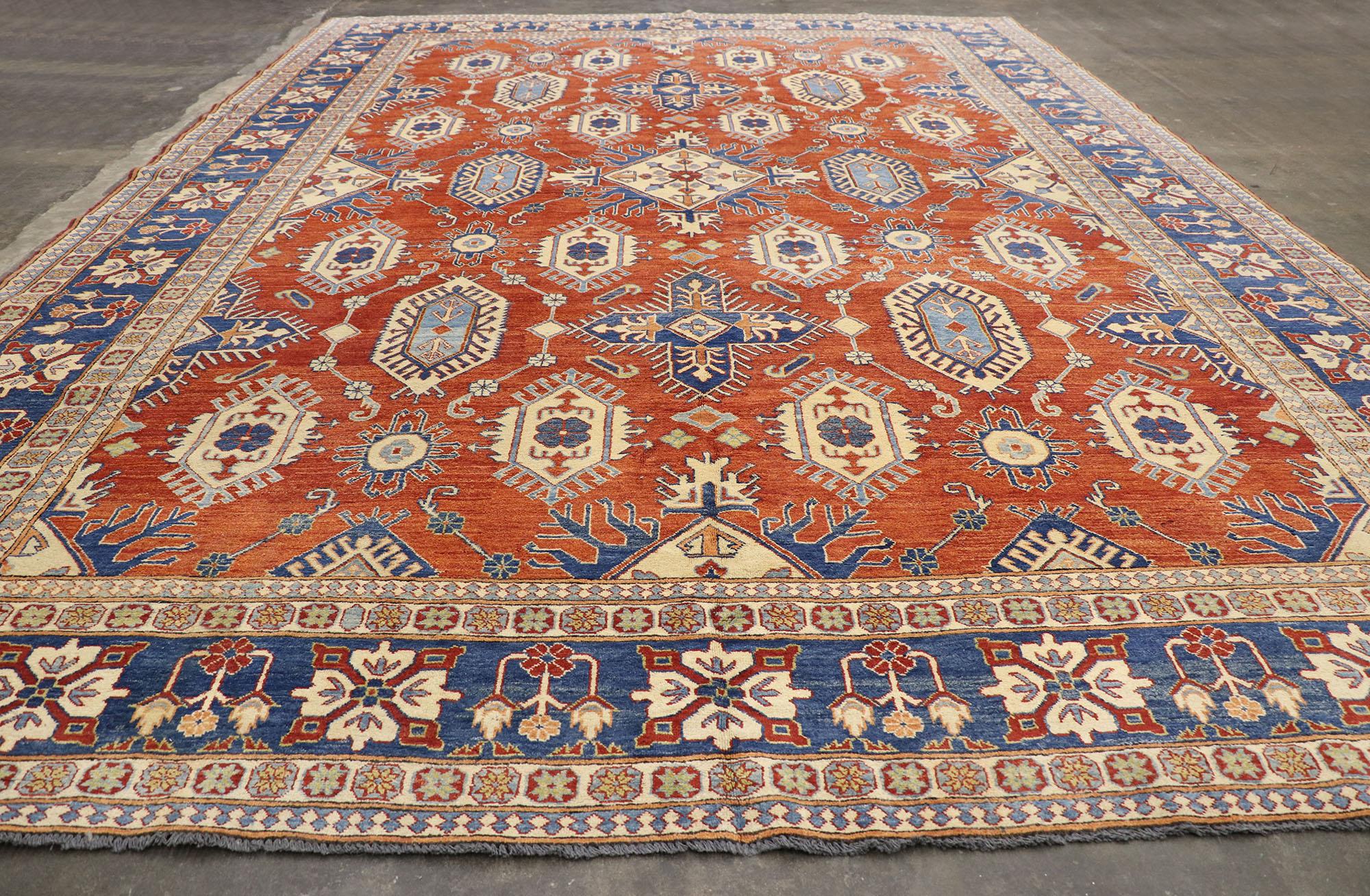 Vintage Persian Shiraz Afghani Rug with Modern Colonial and Federal Style For Sale 1