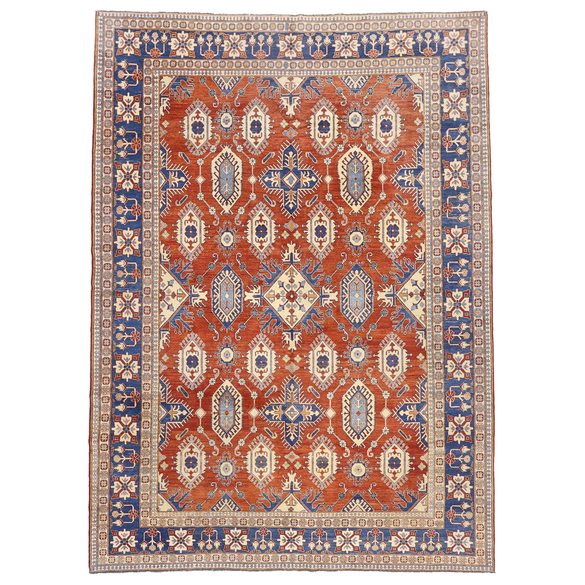 Vintage Persian Shiraz Afghani Rug with Modern Colonial and Federal Style