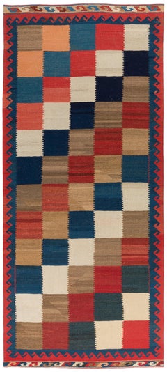 Alfombra persa vintage de tejido plano Shiraz