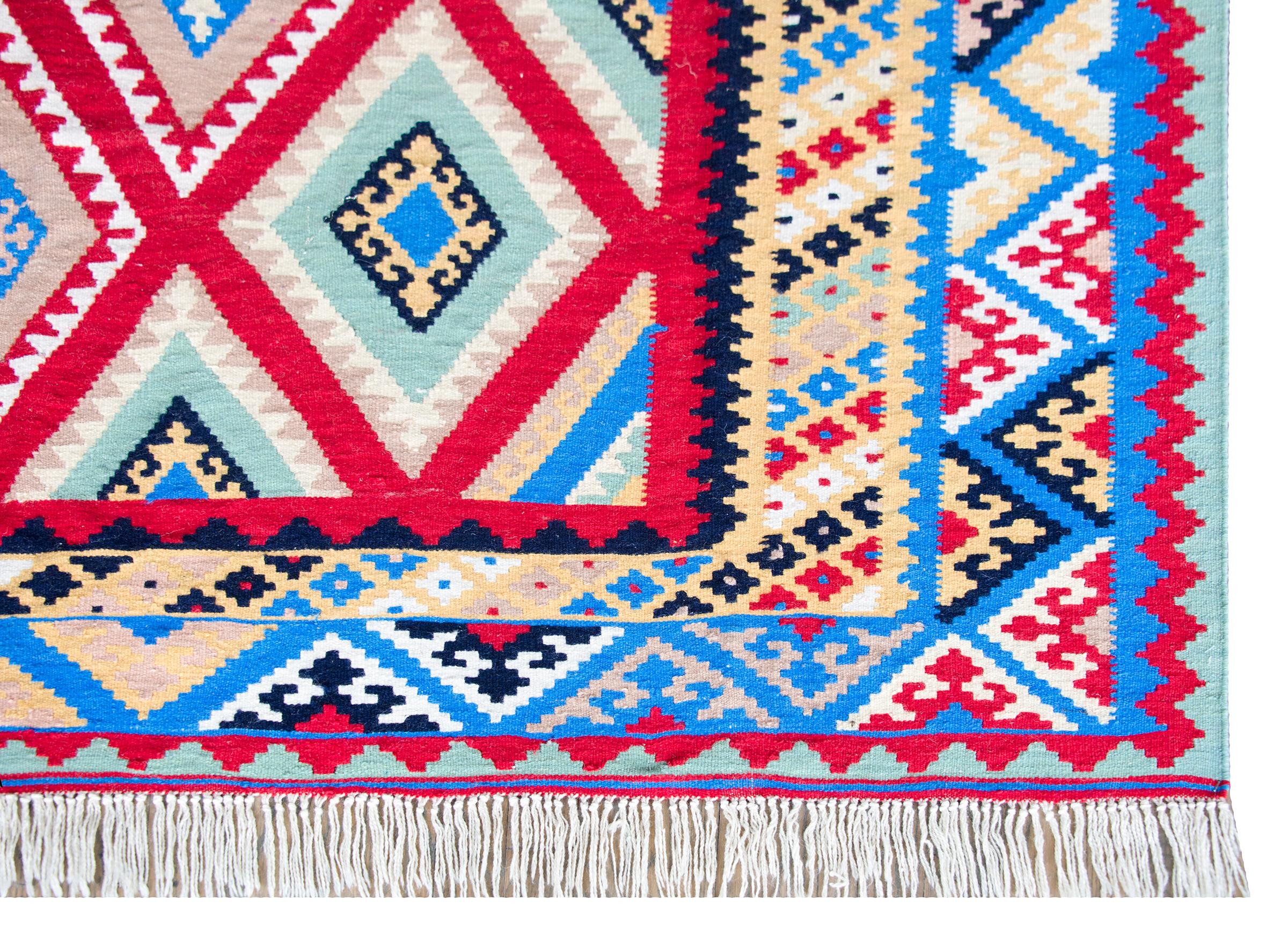 Alfombra vintage persa Shiraz Kilim en venta 5