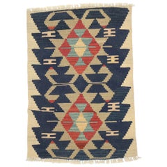 Vintage Persian Shiraz Kilim Rug, Luxury Lodge Meets Modern Southwest Style