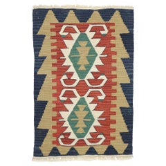 Vintage Persian Shiraz Kilim Rug, Luxury Lodge Meets Nomadic Charm
