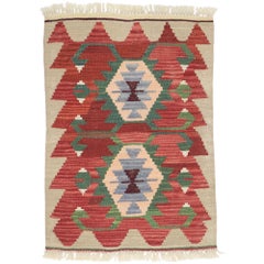 Vintage Persian Shiraz Kilim Rug, Luxury Lodge Meets Nomadic Charm