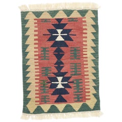 Vintage Persian Shiraz Kilim Rug, Luxury Lodge Meets Nomadic Charm