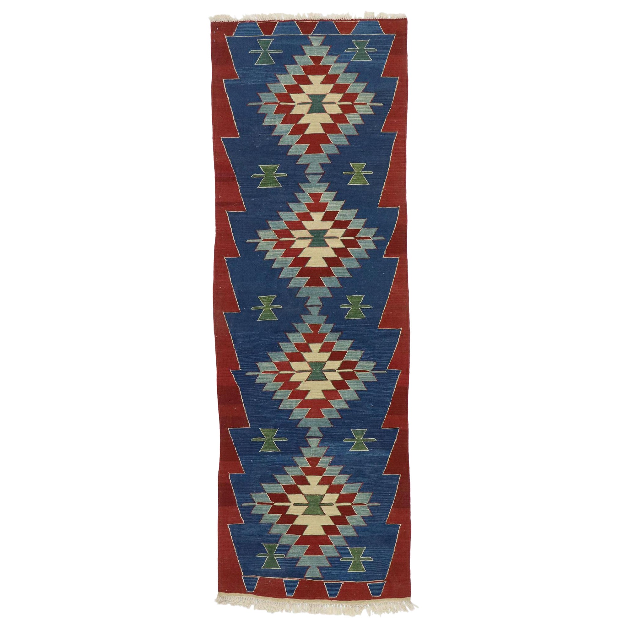Vintage Persian Shiraz Kilim Rug, Luxus Lodge trifft Nomadencharme