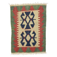Persischer Shiraz-Kelim-Teppich im Vintage-Stil, Modern Desert Meets Boho Chic