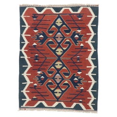 Vintage Persian Shiraz Kilim Rug, Modern Southwest Style Meets Luxury Lodge