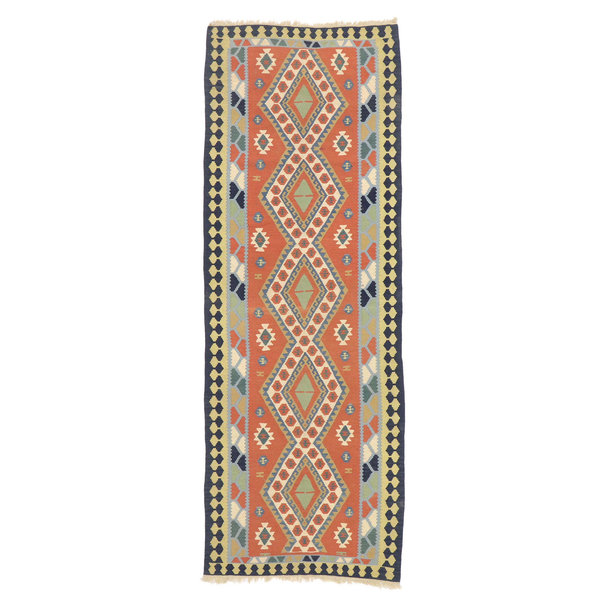 Persischer Shiraz-Kilim-Teppich, Pazifischer Nordwesten trifft auf Luxus-Lodge