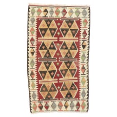 Vintage Persian Shiraz Kilim Rug, Pacific Northwest Meets Luxury Lodge