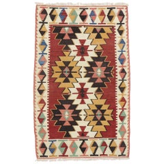 Persischer Shiraz-Kilim-Teppich, Pazifischer Nordwesten trifft auf Luxus-Lodge