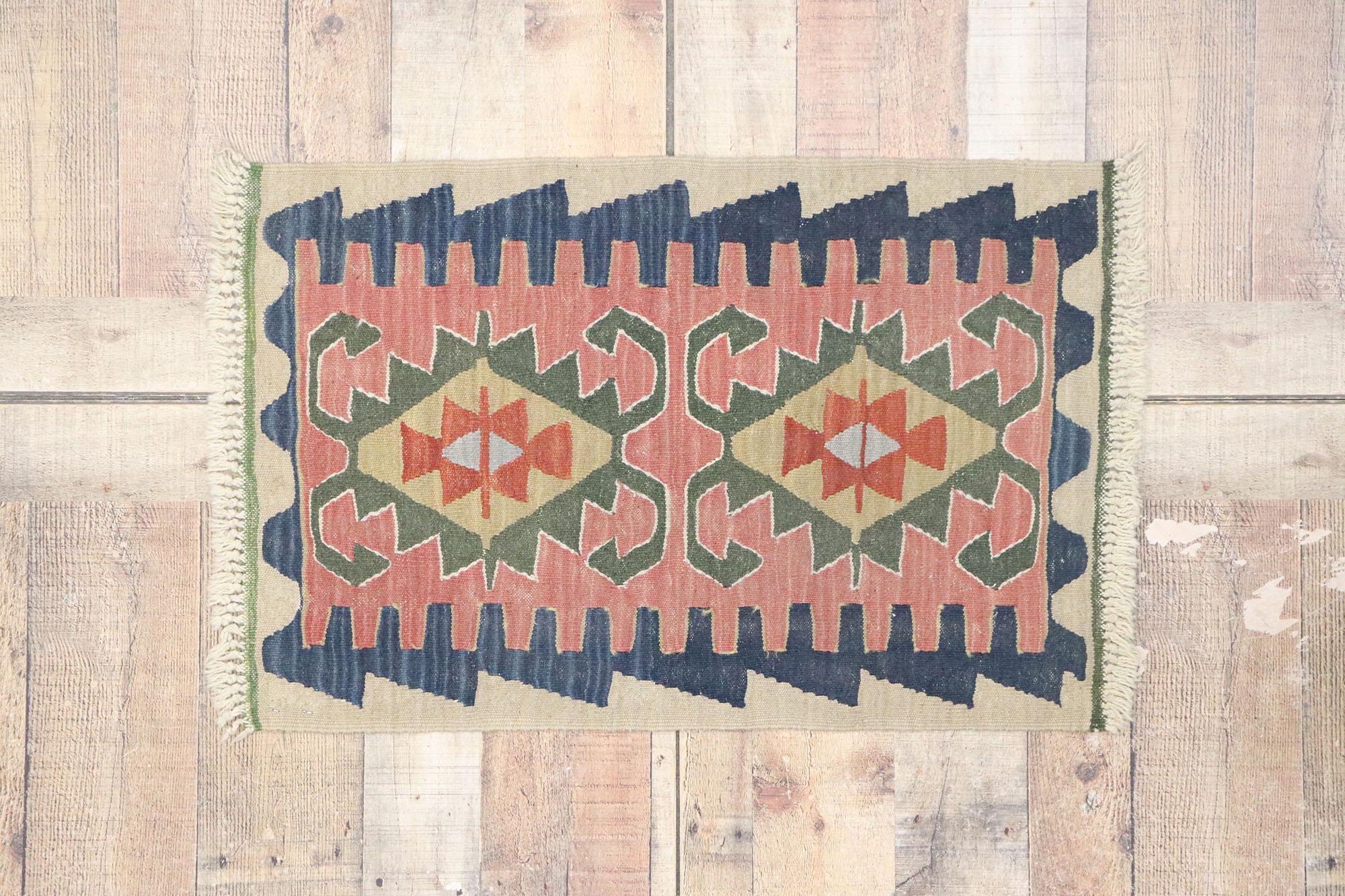 Persischer Shiraz-Kelim-Teppich im böhmischen Stammesstil, Vintage im Angebot 2