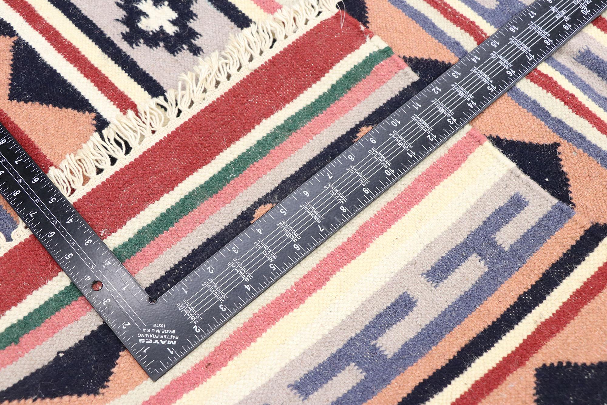 20th Century Vintage Persian Shiraz Kilim Rug with Boho Chic Tribal Style For Sale