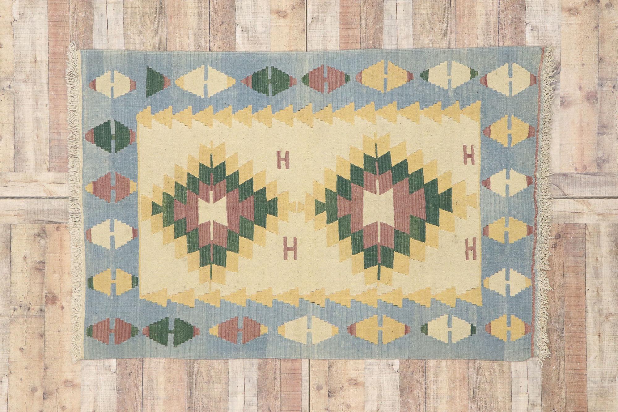 Persischer Shiraz-Kelim-Teppich im Vintage-Stil, Südwesten Boho Meets Palm Springs im Angebot 2