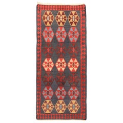 Vintage Persian Shiraz Kilim Rug with Modern Northwestern Tribal Style