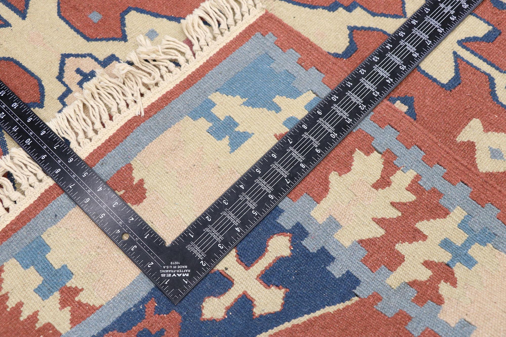 20th Century Vintage Persian Shiraz Kilim Rug with Rustic Tribal Style For Sale