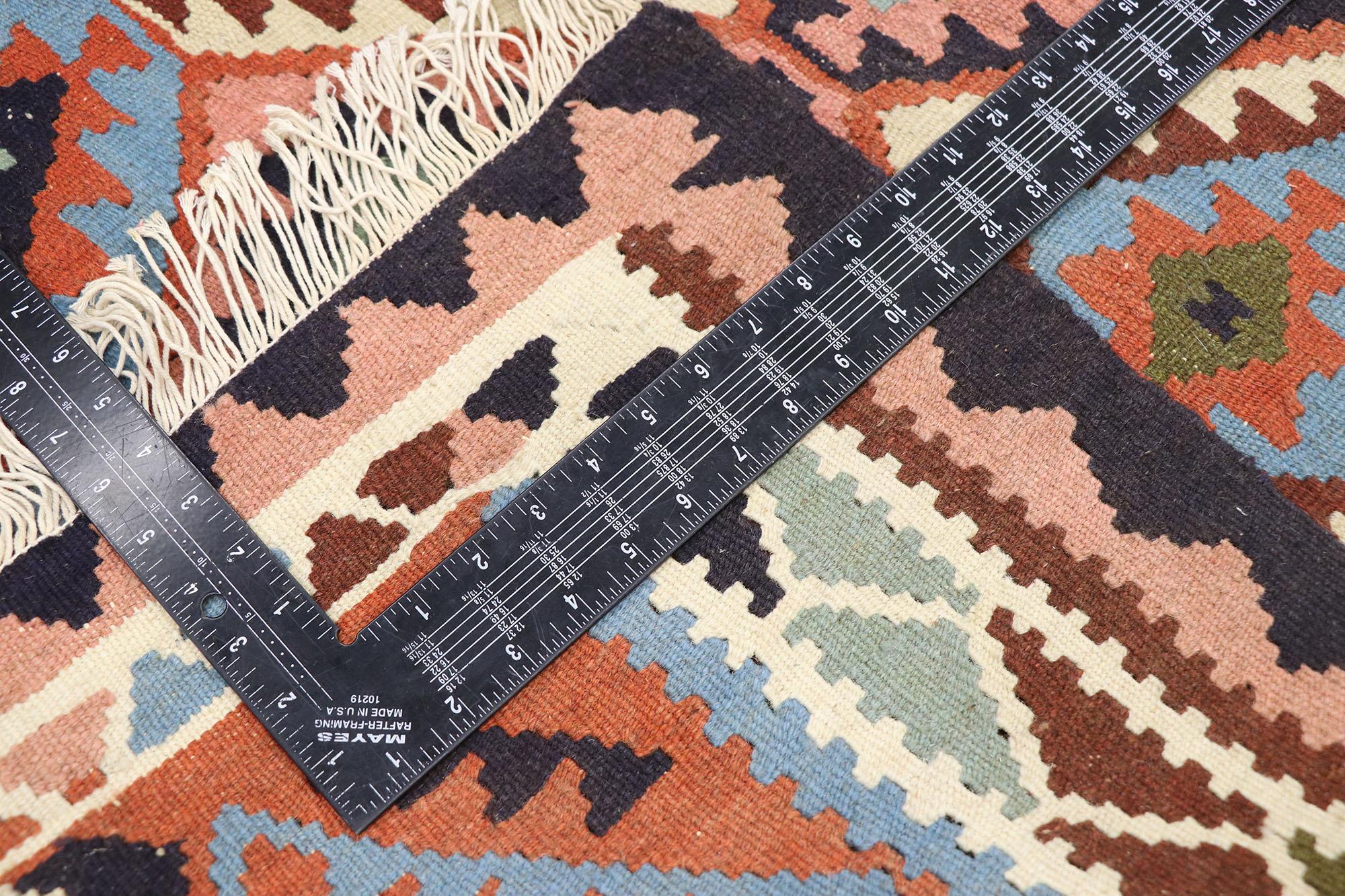 Alfombra persa vintage Shiraz Kilim de estilo tribal del suroeste en Bueno estado para la venta en Dallas, TX
