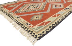 Vintage Persian Shiraz Kilim Rug, Pacific Northwest Meets Luxury Lodge