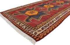 Vintage Persian Shiraz Kilim Rug with Tribal Style