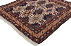 Vintage Persian Shiraz Kilim Rug with Tribal Style