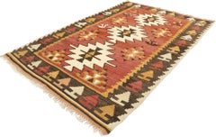 Vintage Persian Shiraz Kilim Rug with Tribal Style