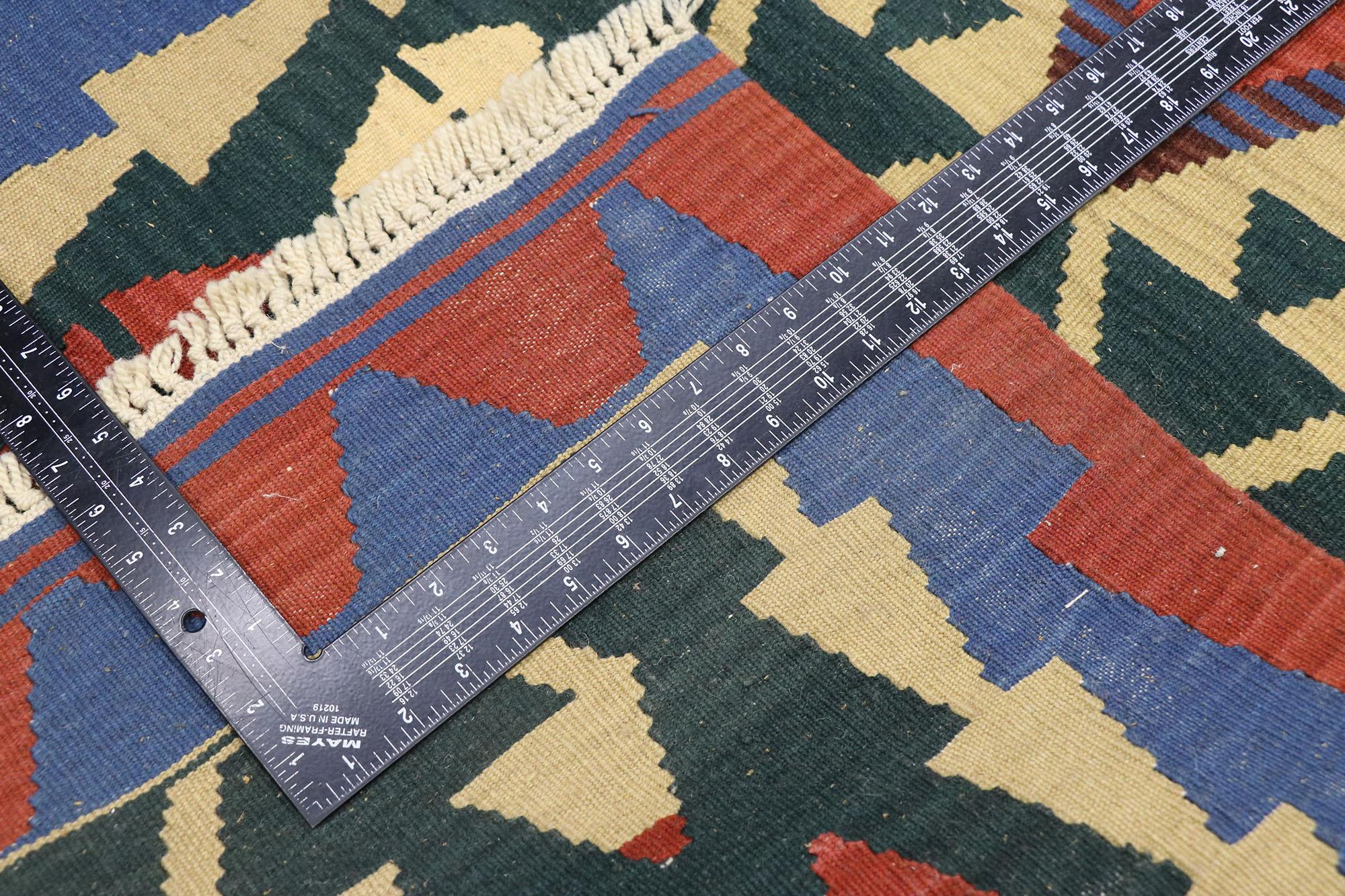 20th Century Vintage Persian Shiraz Kilim Rug, Luxury Lodge Meets Nomadic Charm For Sale