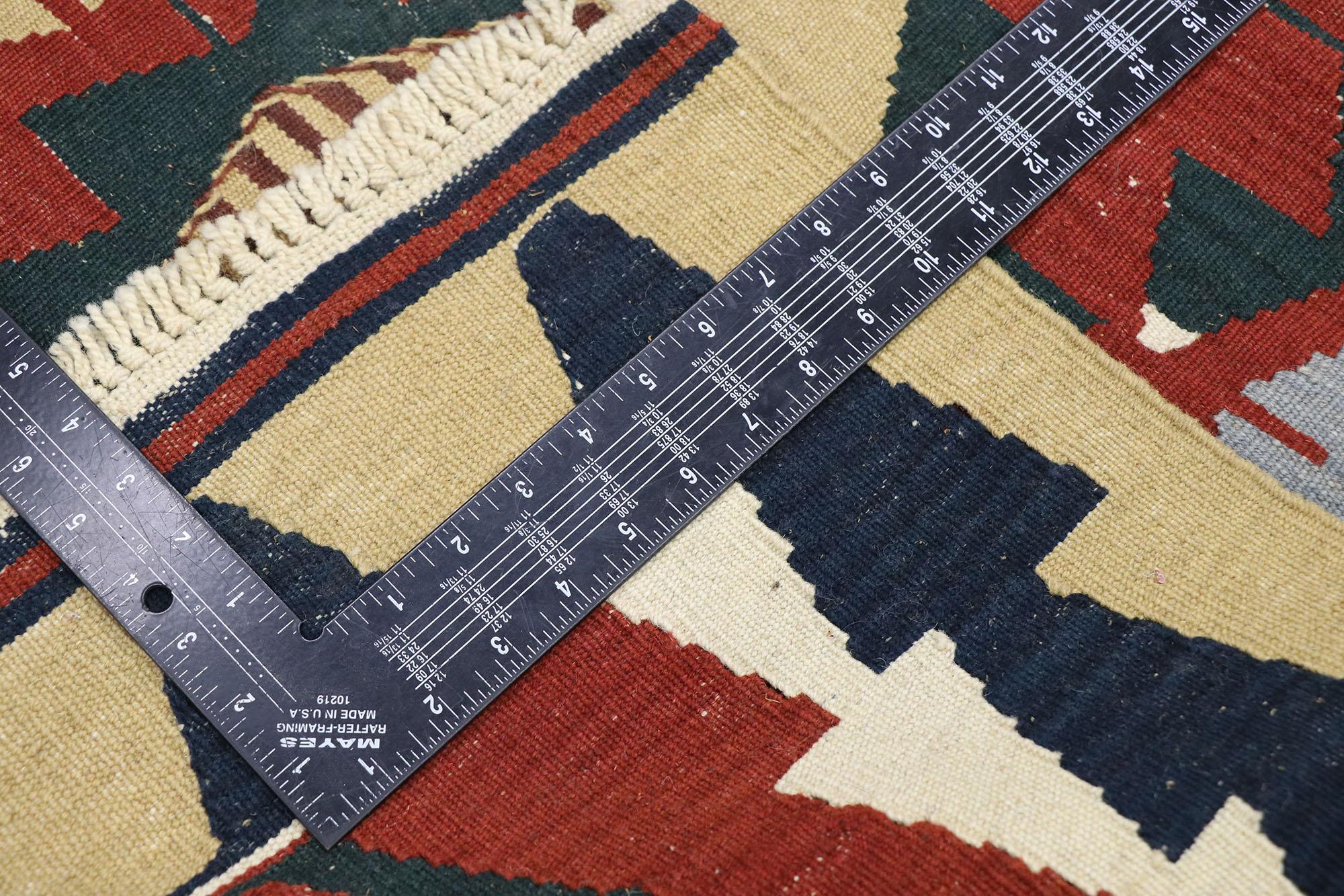 20th Century Vintage Persian Shiraz Kilim Rug, Luxury Lodge Meets Nomadic Charm For Sale
