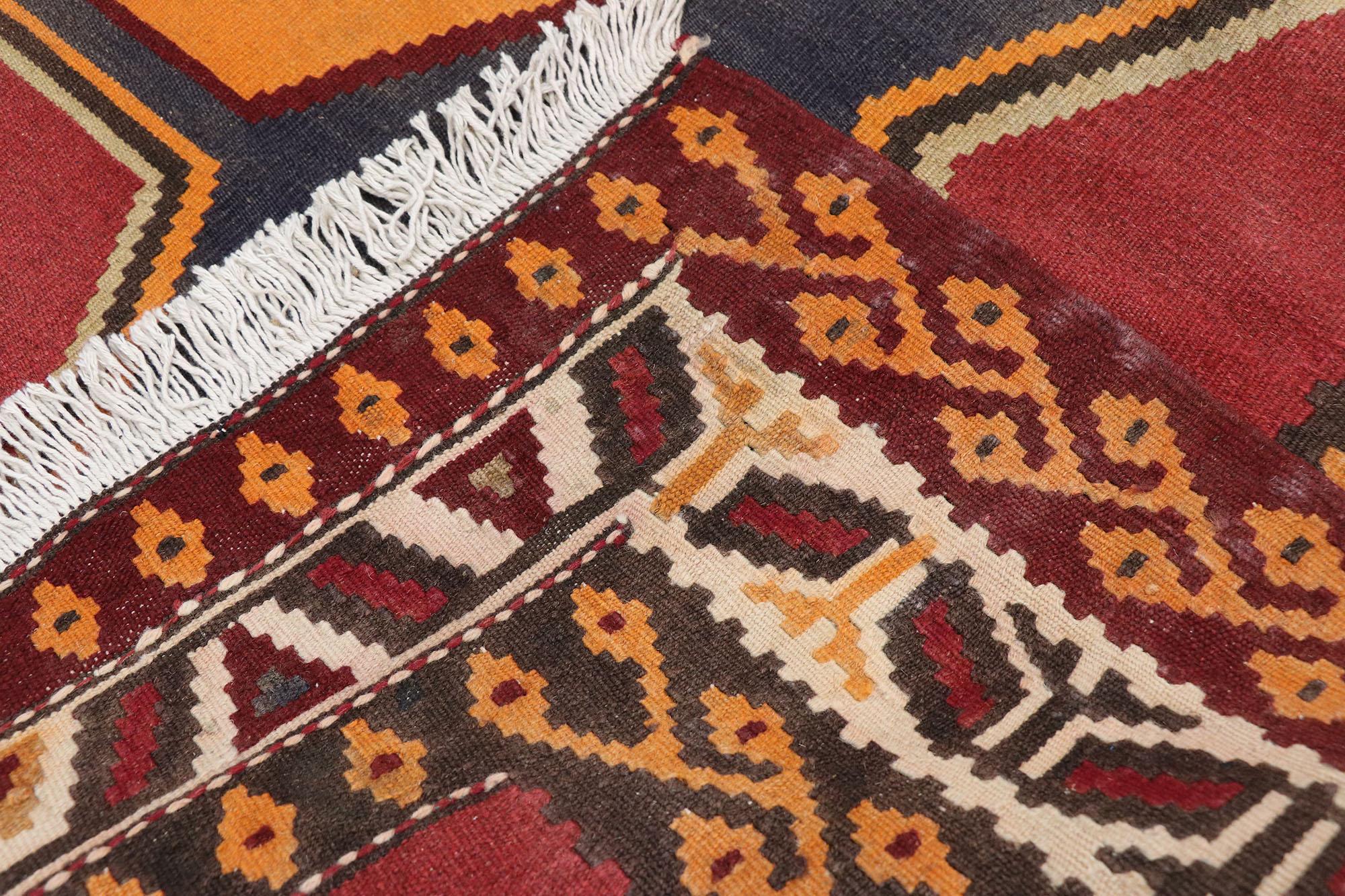 20th Century Vintage Persian Shiraz Kilim Rug with Tribal Style For Sale