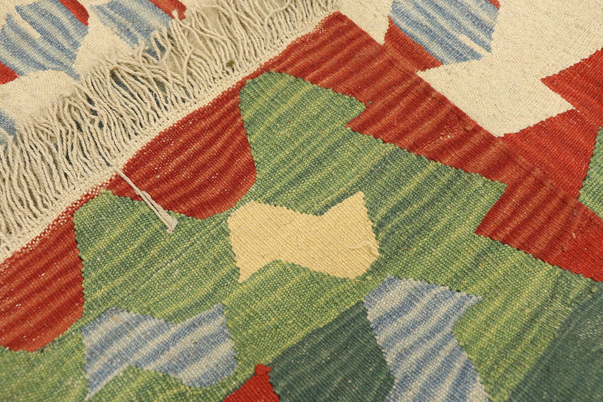 Tissé à la main Tapis Kilim persan Shiraz vintage de style tribal en vente