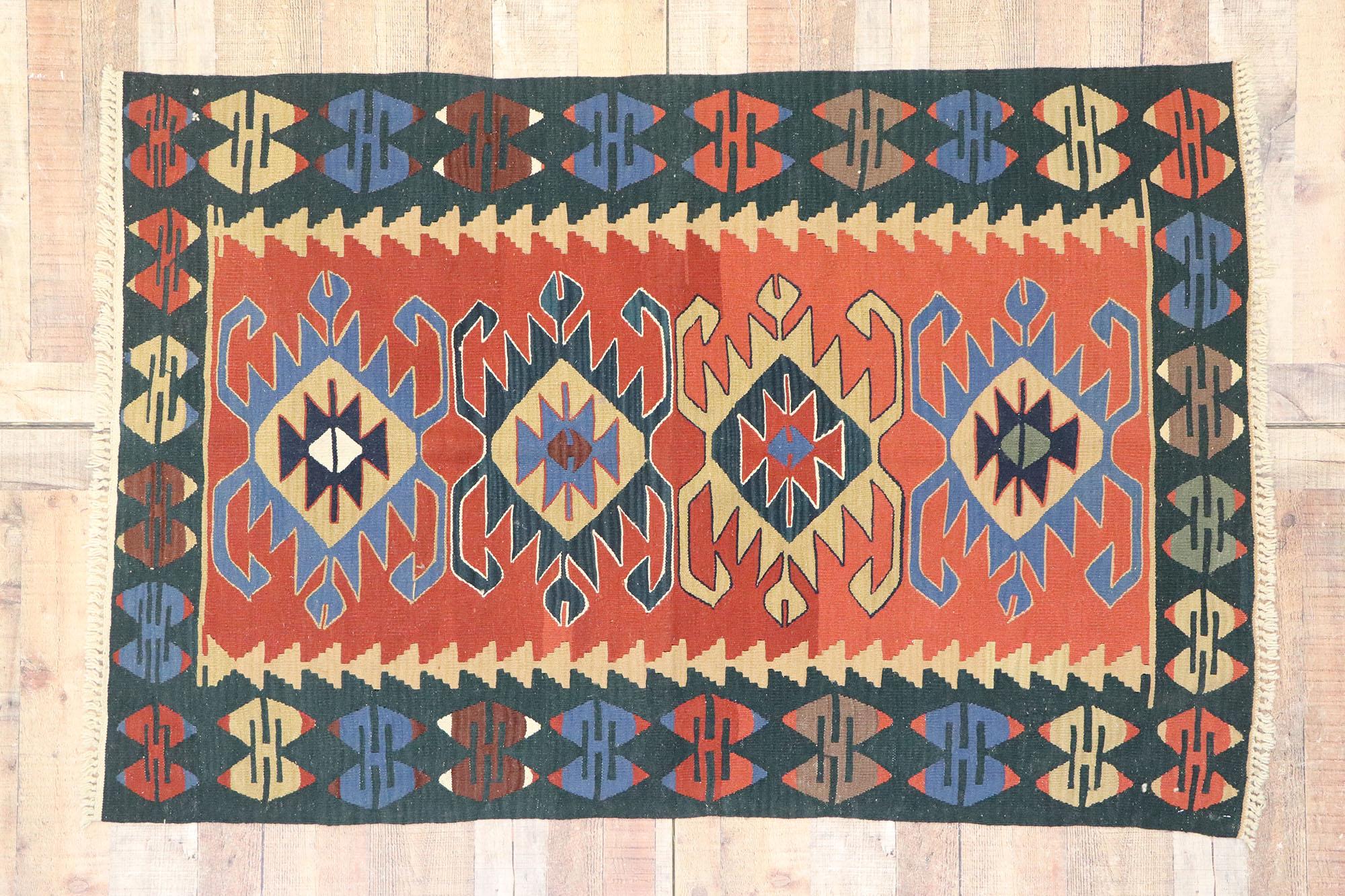 Vintage Persian Shiraz Kilim Rug, Modern Southwest Style Meets Luxury Lodge 2