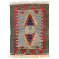 Vintage Persian Shiraz Kilim Rug with Tribal Style