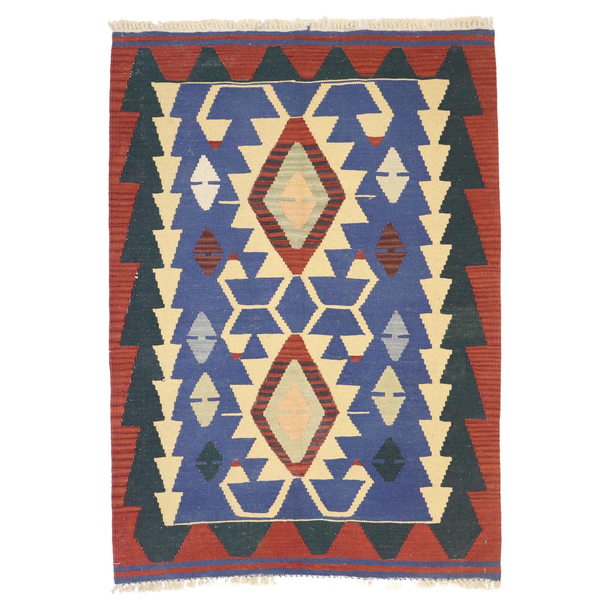 Tribal Persian Vintage Shiraz Rug with Medallions at 1stDibs