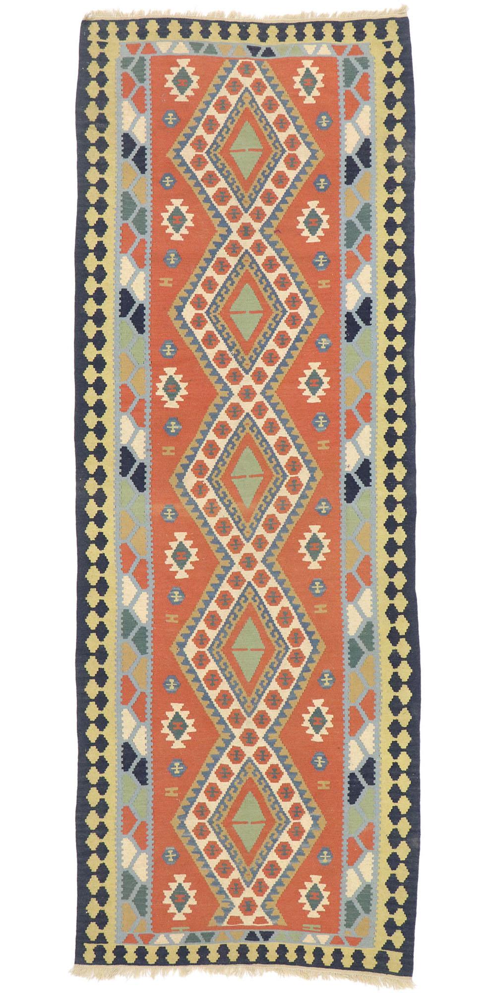 Vintage Persian Shiraz Kilim Rug, Pacific Northwest Meets Luxury Lodge For Sale 3