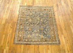 Vintage Persian Shiraz Oriental Rug, in Small Square Size, with Soft Earth Tones