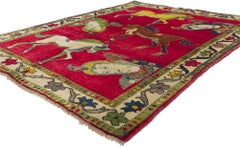 Vintage Persian Shiraz Pictorial Rug, Worldly Sophistication Meets Global Chic