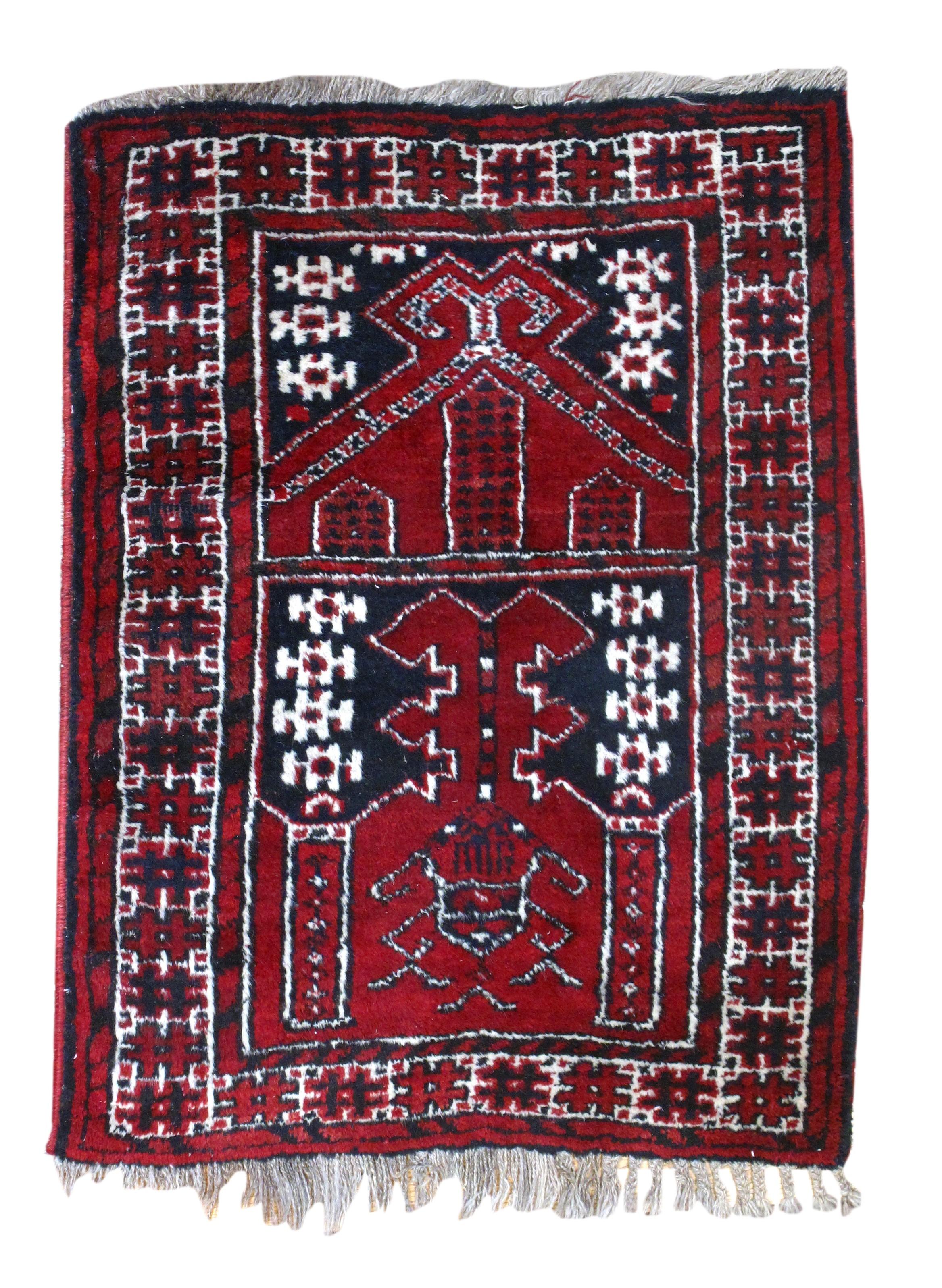 Persischer Shiraz-Teppich im Vintage-Stil 2'3