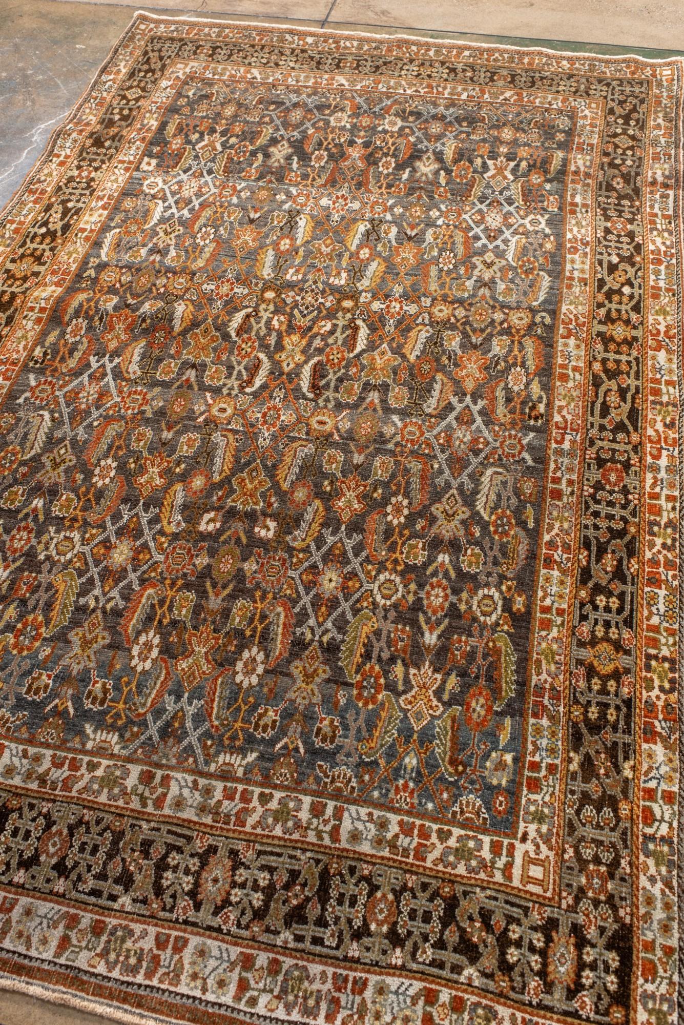 Hand-Knotted Vintage Persian Shiraz Rug For Sale