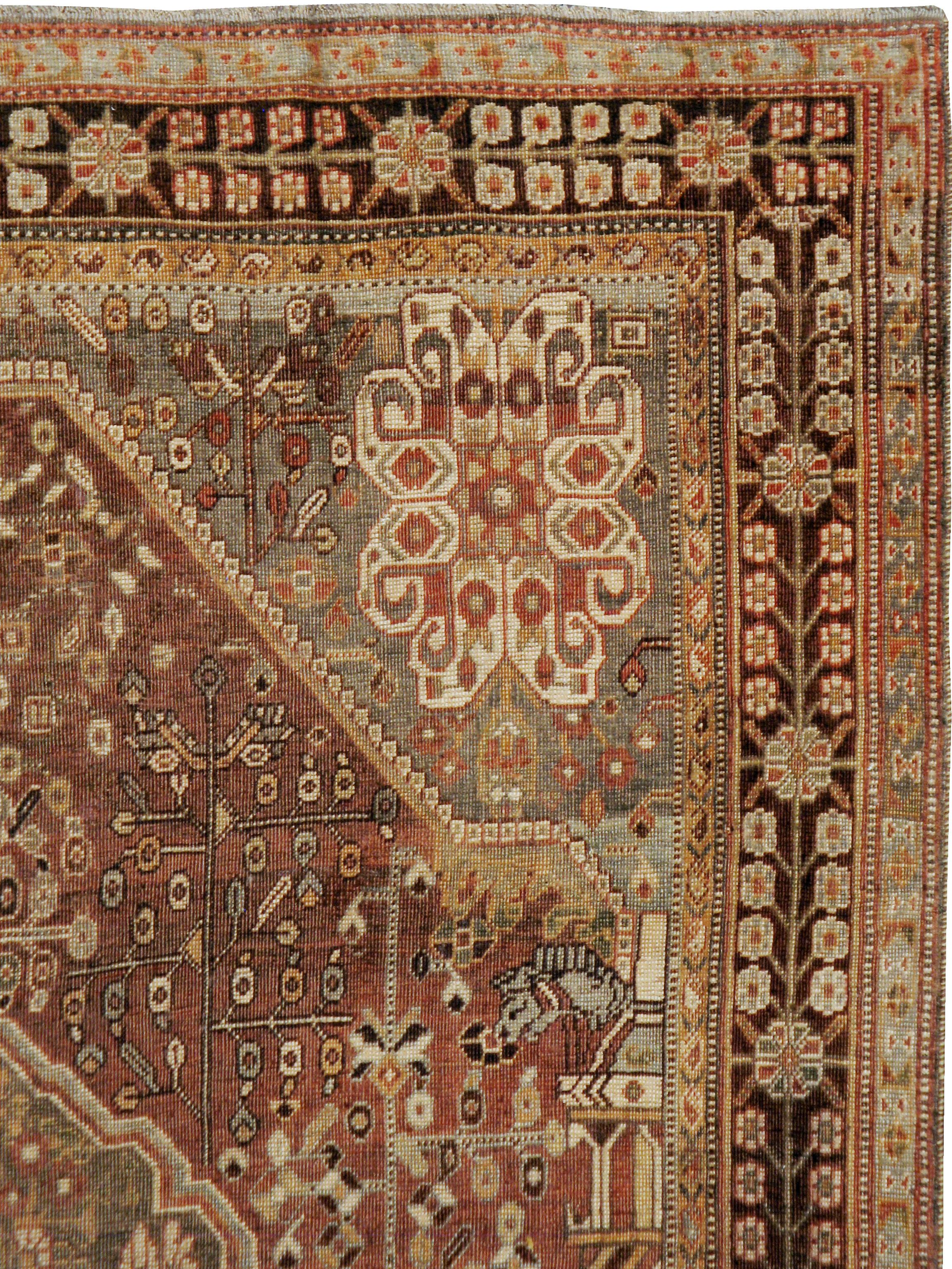 Tribal Vintage Persian Shiraz Rug For Sale