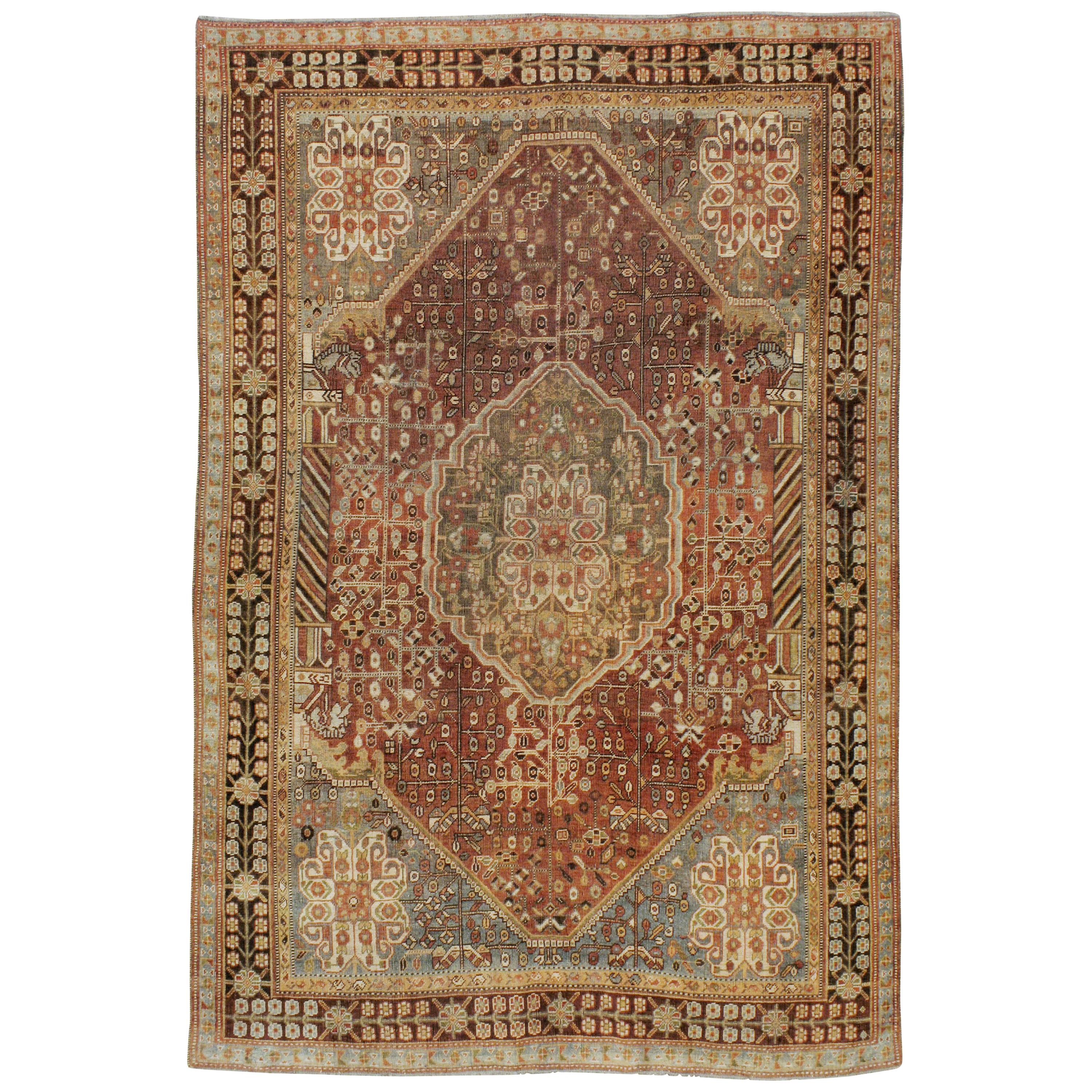 Vintage Persian Shiraz Rug For Sale