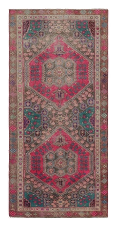Vintage Persian Shiraz rug in Pink and Teal Floral Patterns by Rug & Kilim