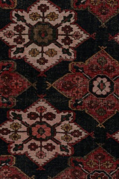 Vintage Persian Shiraz rug in Red and Black Floral Patterns by Rug & Kilim