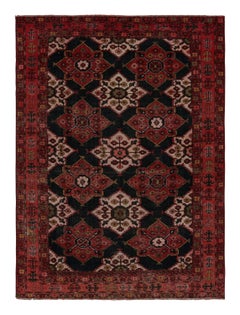 Vintage Persian Shiraz rug in Red and Black Floral Patterns by Rug & Kilim