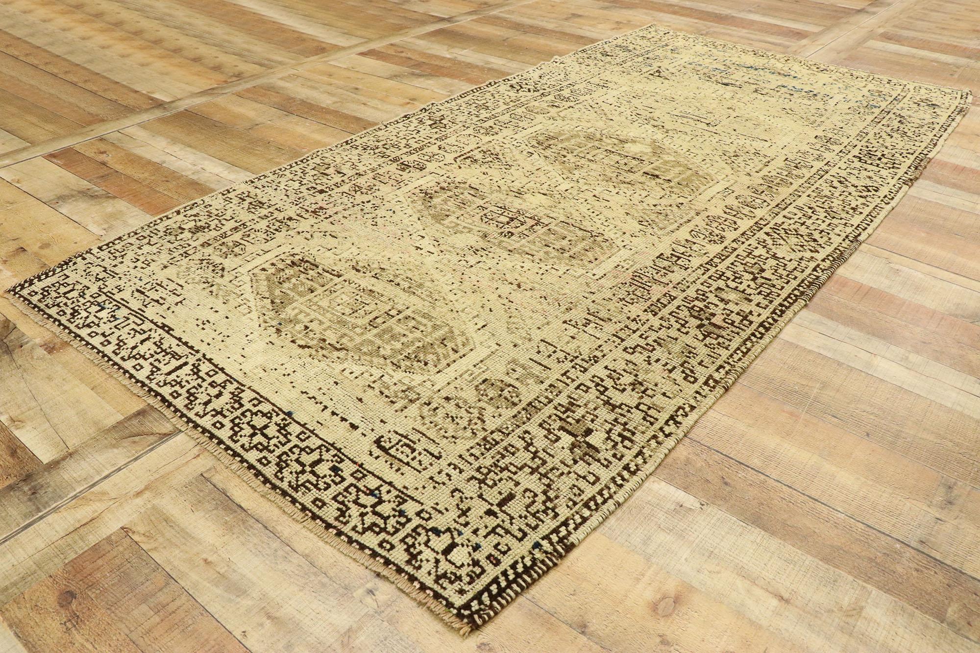 Vintage Persian Shiraz Rug with Modern Shaker Style For Sale 1