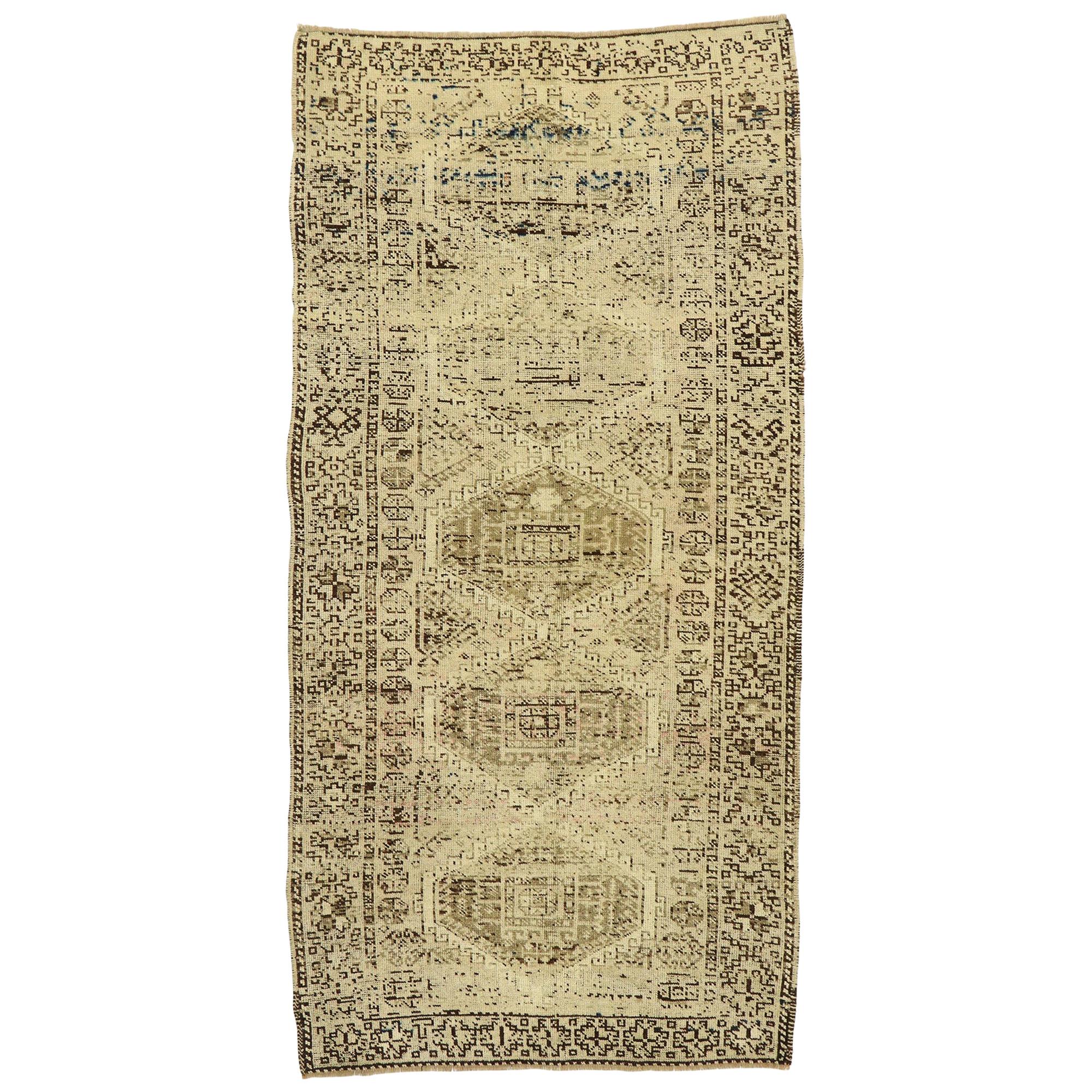 Vintage Persian Shiraz Rug with Modern Shaker Style For Sale
