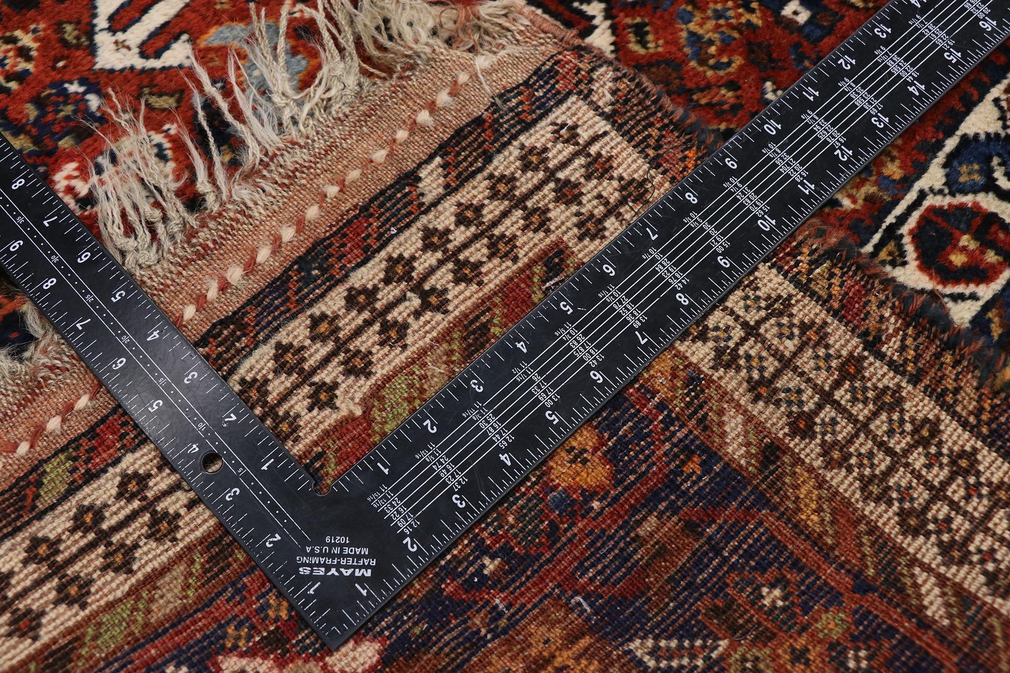 20th Century Vintage Persian Shiraz Rug with Tribal Style For Sale