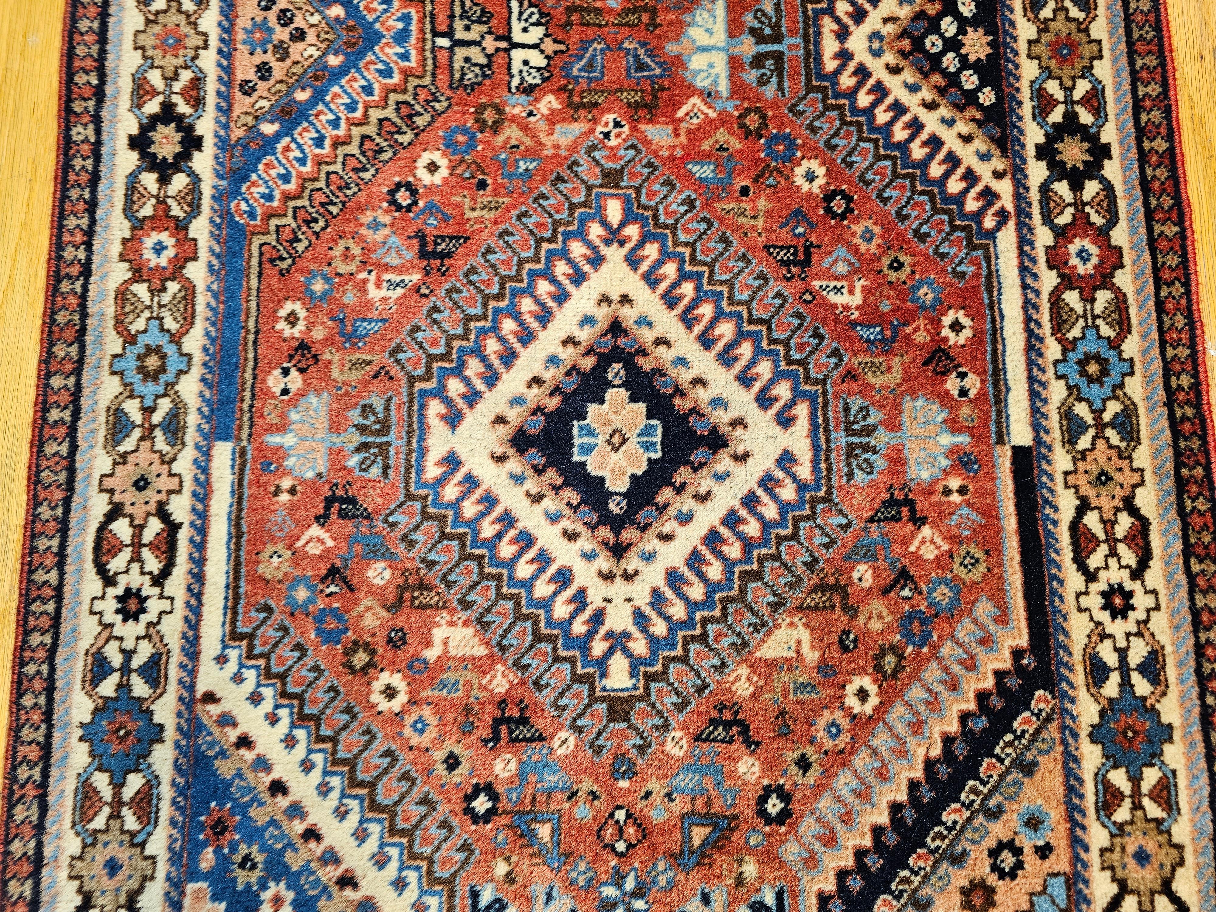 Persischer Shiraz-Läufer in geometrischem Muster, Vintage im Angebot 6