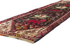 Vintage Persian Shiraz Runner with Tribal Style
